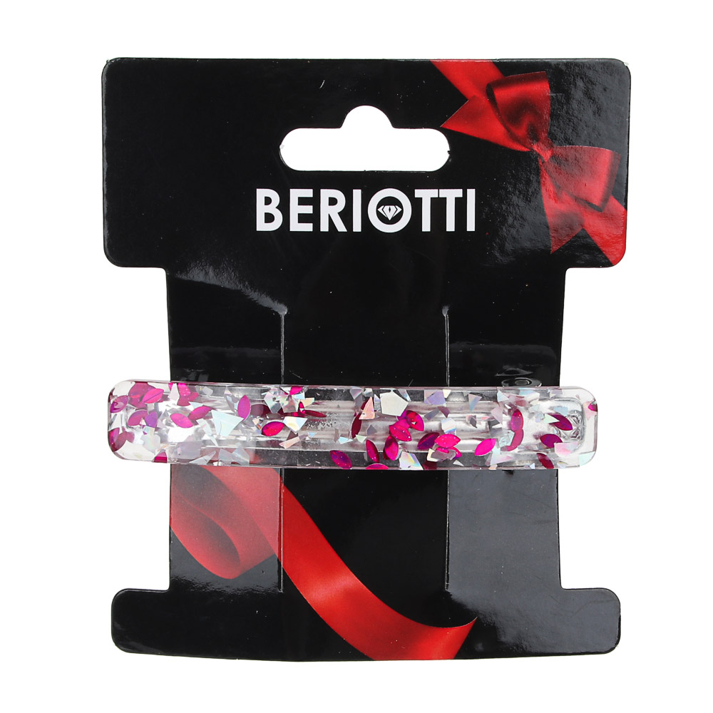 BERIOTTI Заколка для волос, сплав, акрил, 7х1.2см, 6 цветов