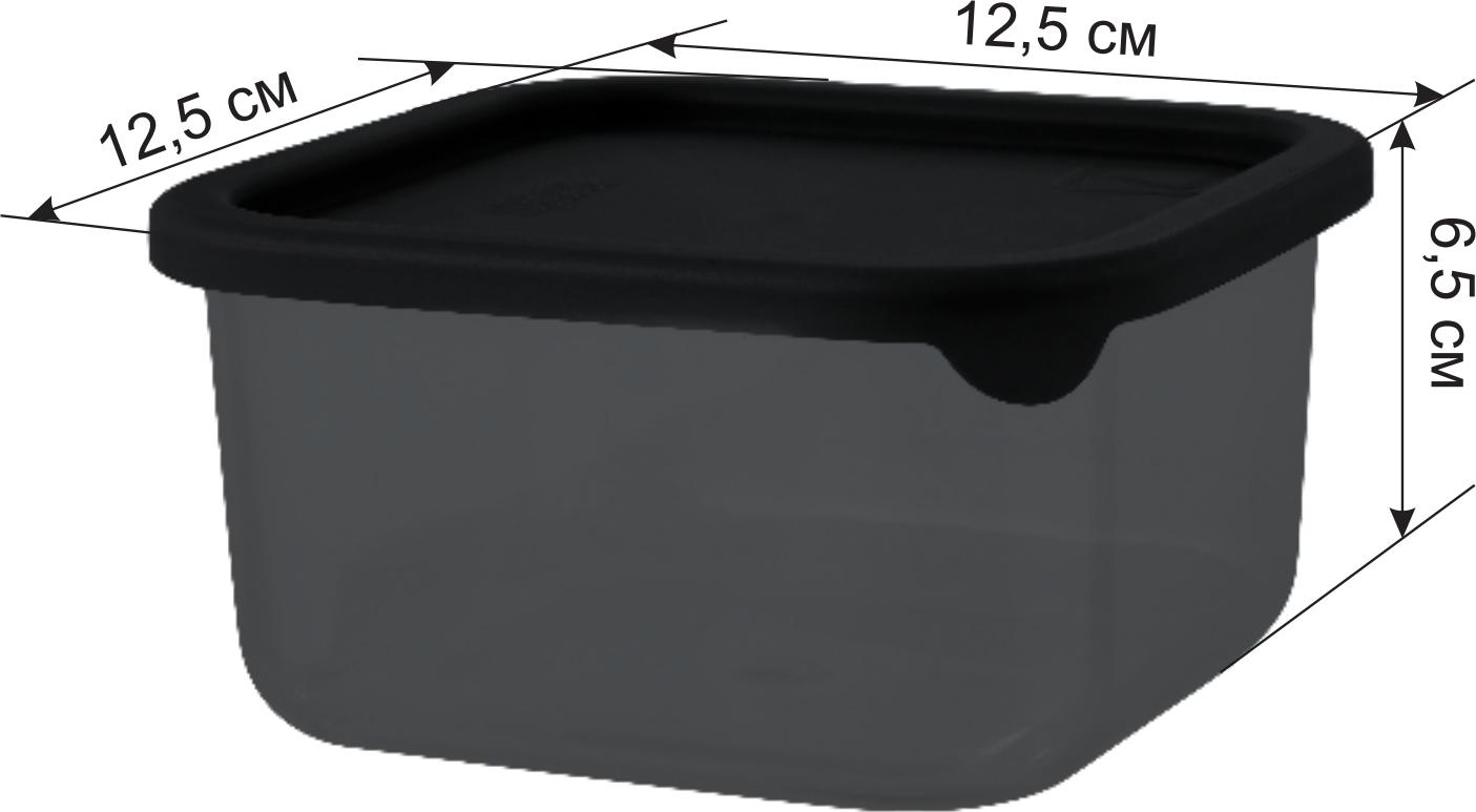 Контейнер для продуктов Sugar&Spice Black квадратный 0,8 л с гибкой крышкой