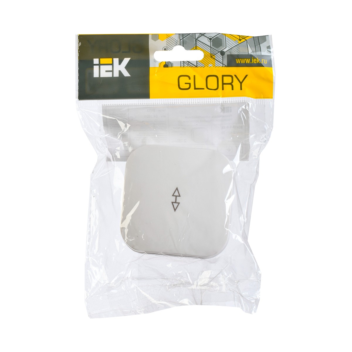 Выключатель одноклавишный накладной IEK Glory ВСп10-1-0-ХБ, проходной, 10 А, белый