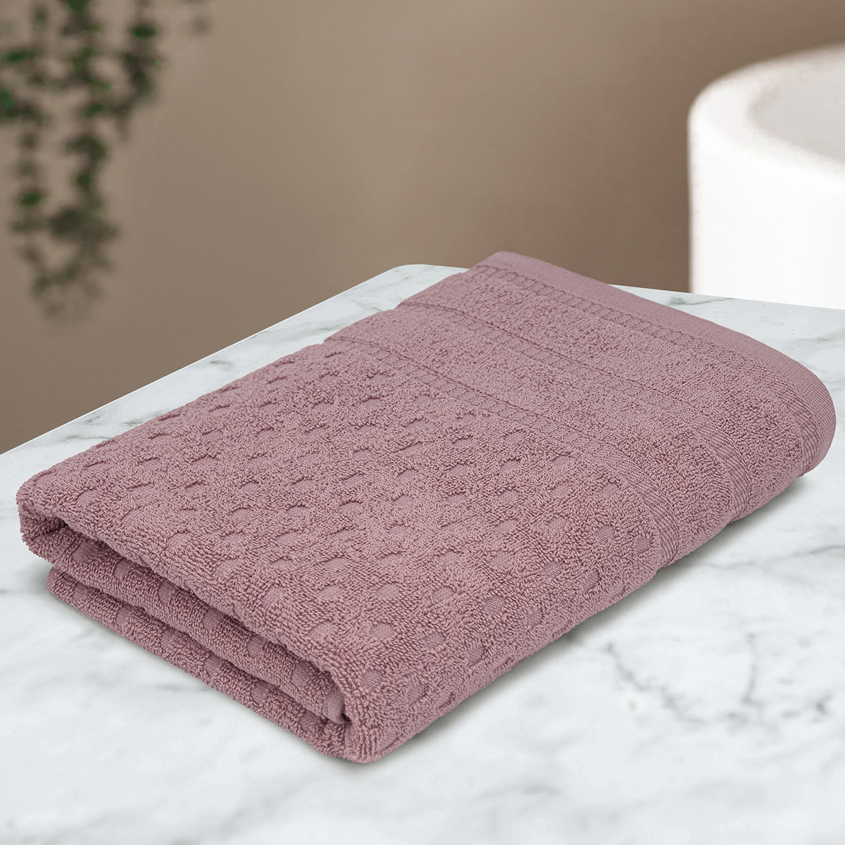 Махровое полотенце УЗБ Астер м7780_29 L 70*130 см, брусничное