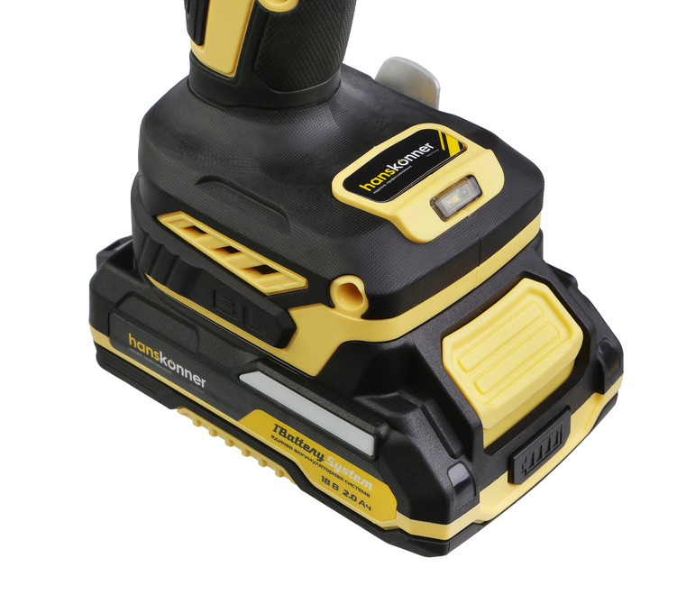 Дрель акк б/щ Hanskonner PLATINUM, 18В, 1BatterySystem, 65Нм, 2х2Ач, 13мм, кейс HS