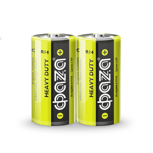 Батарейка солевая C/R14 1.5В Heavy Duty Shrink-2 (уп.2шт) ФАZА