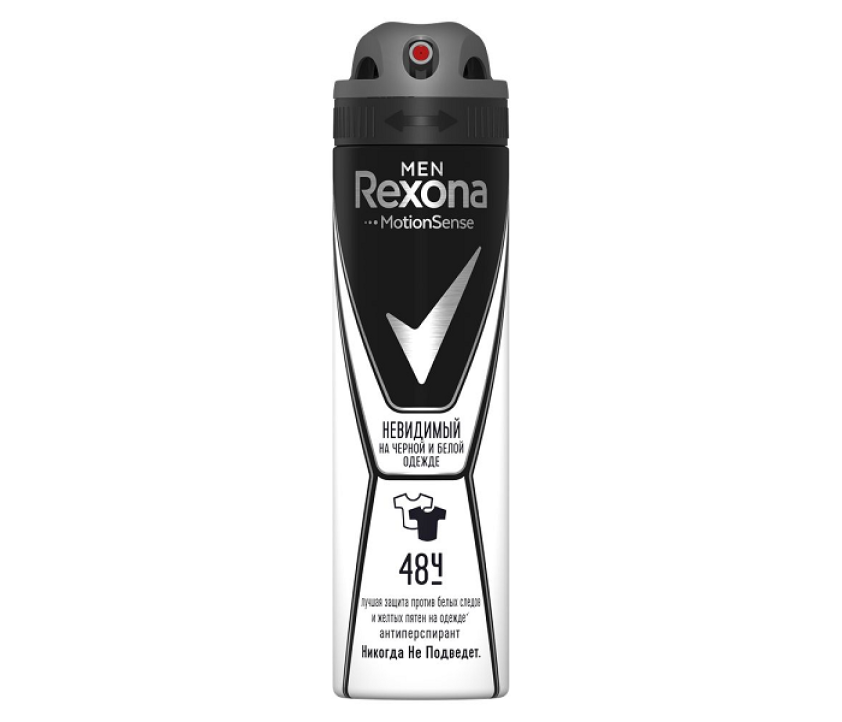 Антиперспирант‑спрей REXONA мужской Невидимый на чёрной и белой одежде, 150 мл