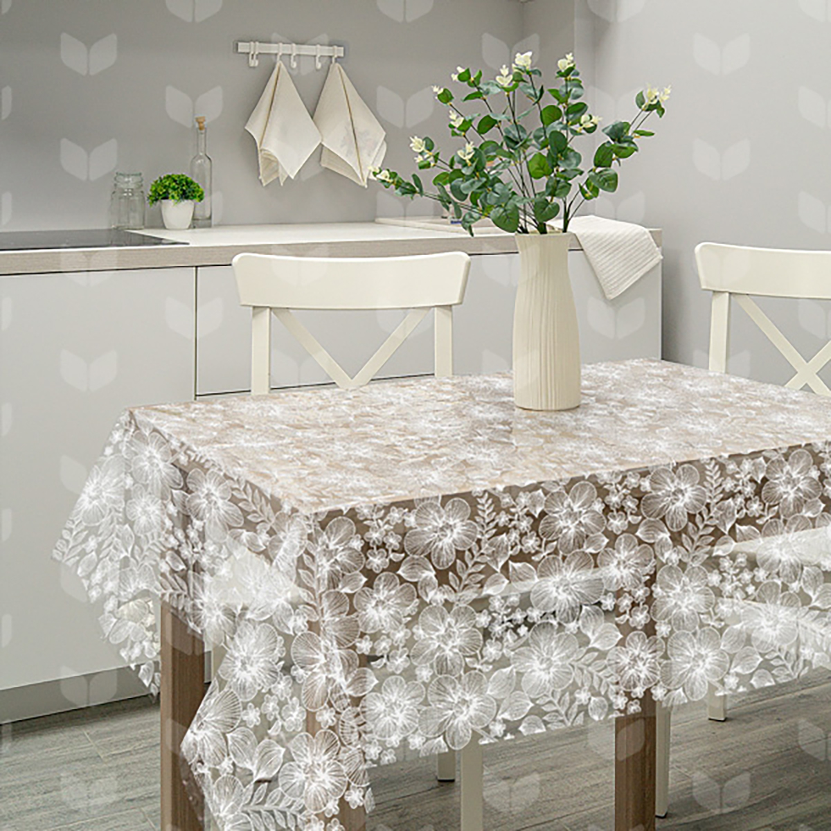 Клеенка столовая ПВХ Вилина Муза, 1,32 x 22 м, бегония