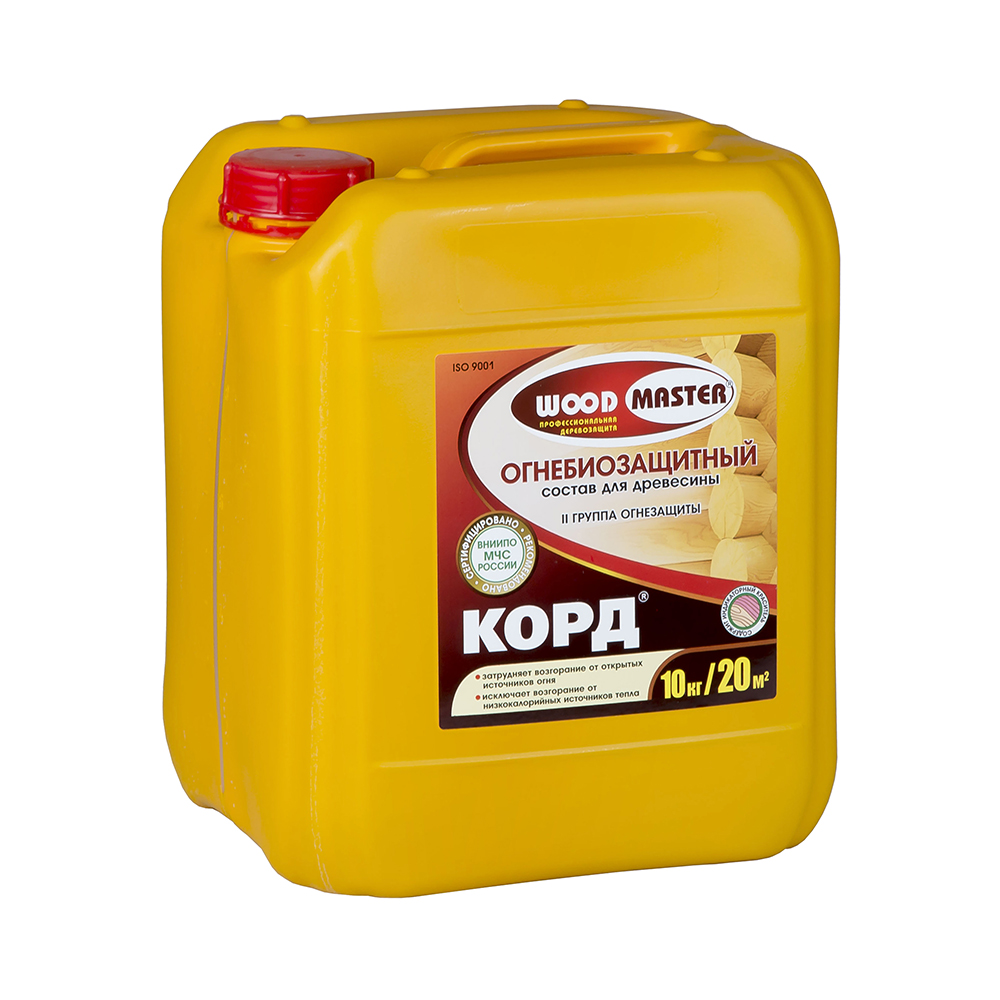 Огнебиозащитный состав для дерева Woodmaster Корд, 10 кг