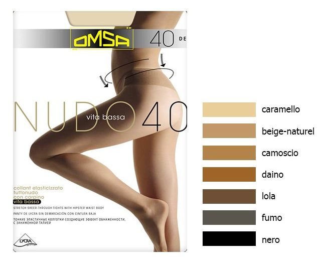 Колготки OMSA NUDO 40den nero 2S 
