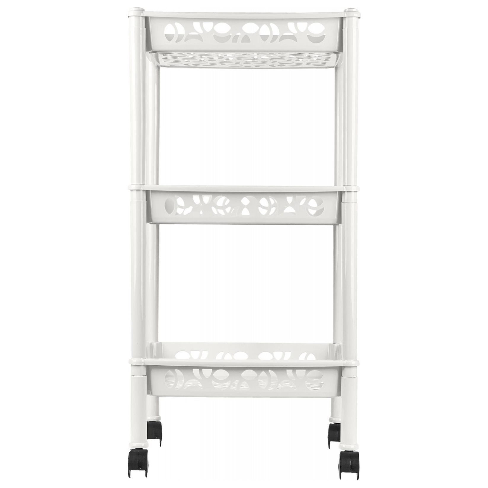 Этажерка Keeplex Light, на колесиках, трехсекционная малая, прямоугольная, 37х29х69 см, белое облако