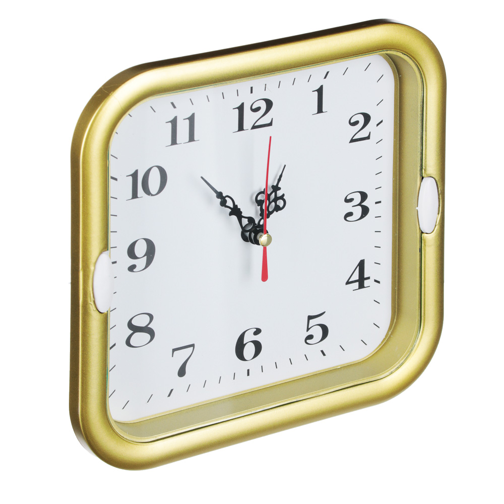 Часы настенные квадратные LADECOR CHRONO, 18,5 см, пластик, стекло, 1хАА, 4 цвета
