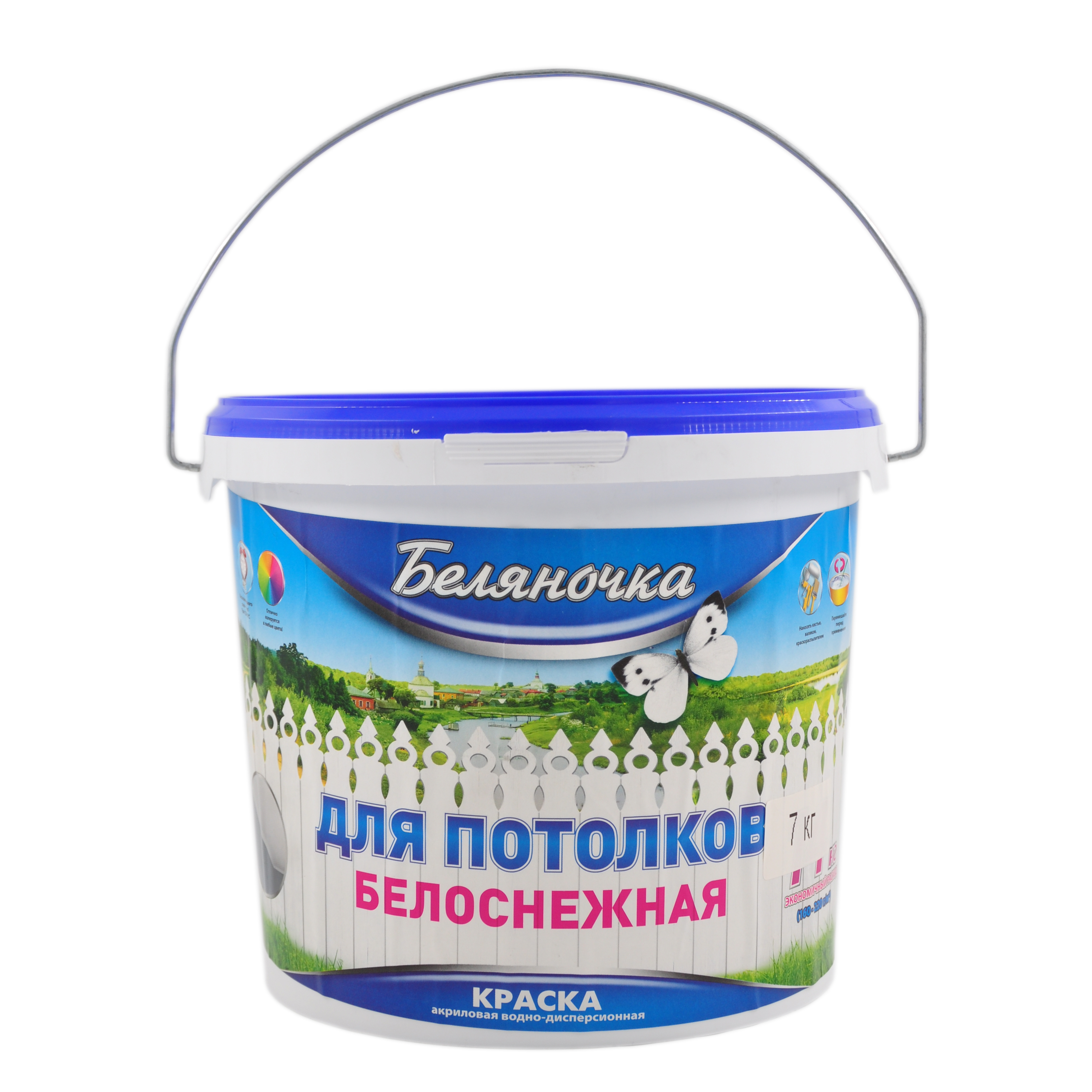 Краска Беляночка, потолок, 7кг, ведро