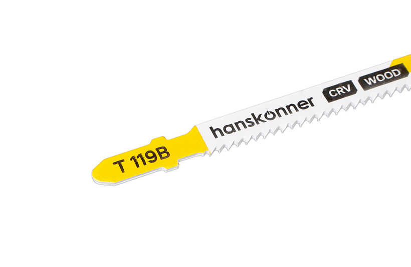 Пилки для лобзика по дереву 2шт, T119B (дерево, фанера 3-20мм) Hanskonner
