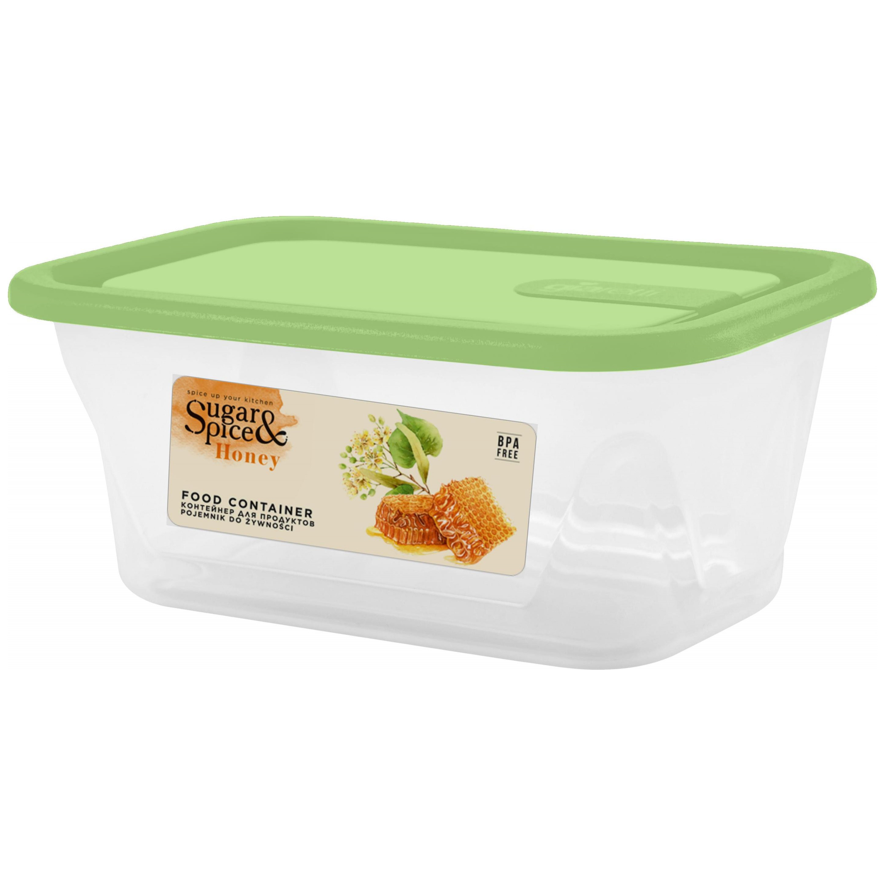 Контейнер для продуктов Sugar&Spice Honey, 0.2 л, прямоугольный, фисташка