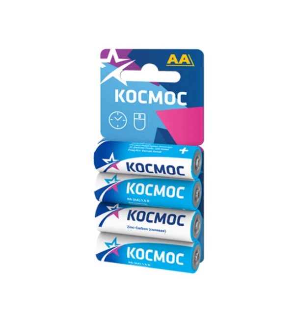 Батарейка Космос R6 солевой KOCR64BL блист.4шт (АА)
