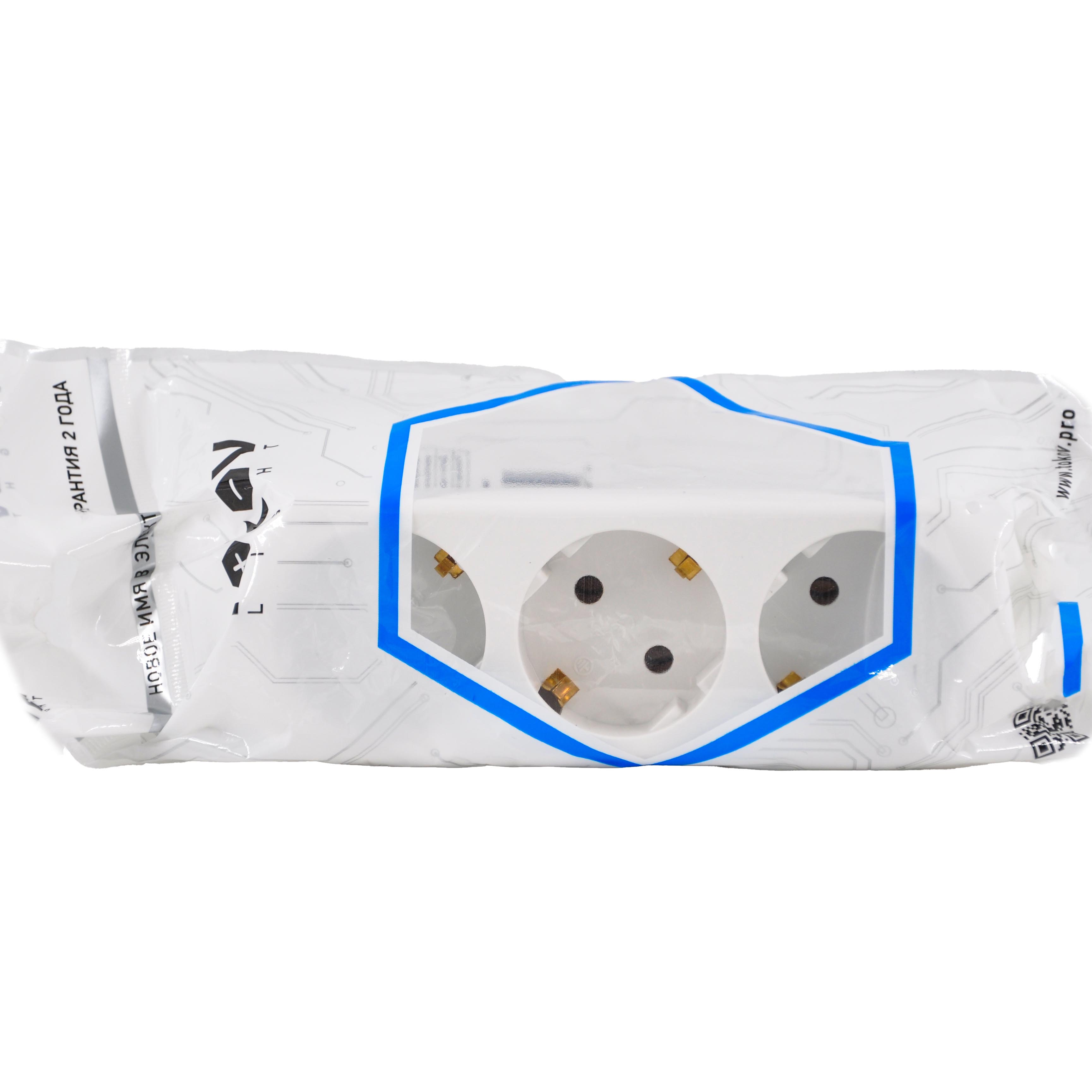 Разветвитель 3-м с заземл. 16А 250В IP20 полипропилен бел. TOKOV ELECTRIC TKL-S3Z-C01