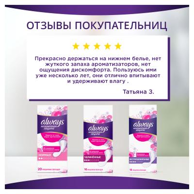 Прокладки гигиенические ежедневные ароматизированные ALWAYS Незаметная защита Нормал Single 20шт