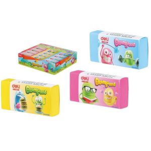 Ластик DELI ЕН01300Bumpees 50*24*12 мм ПВХ ассорти