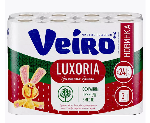 Бумага туалетная Veiro Luxoria 24рул. 3х-сл