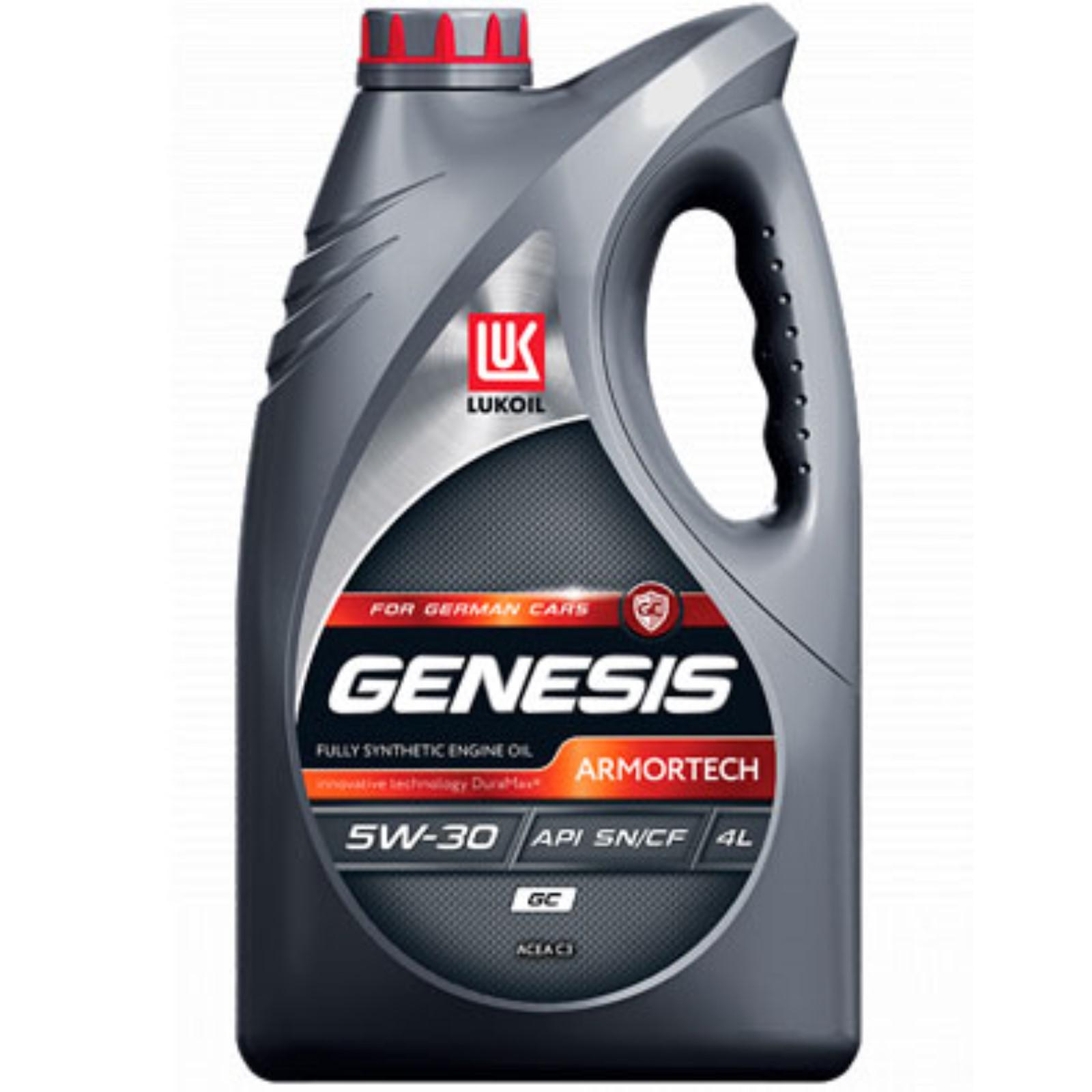 Моторное масло ЛУКОЙЛ GENESIS ARMORTECH GC 5W‑30, синтетическое, 4 л, API SN/CF