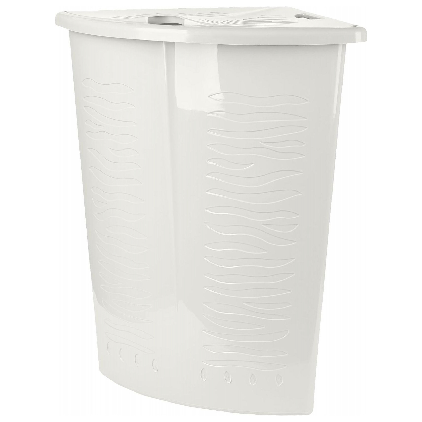 Корзина для белья Keeplex Regular, с откидной крышкой, 40 л, угловая, 50х37х54 см, белое облако