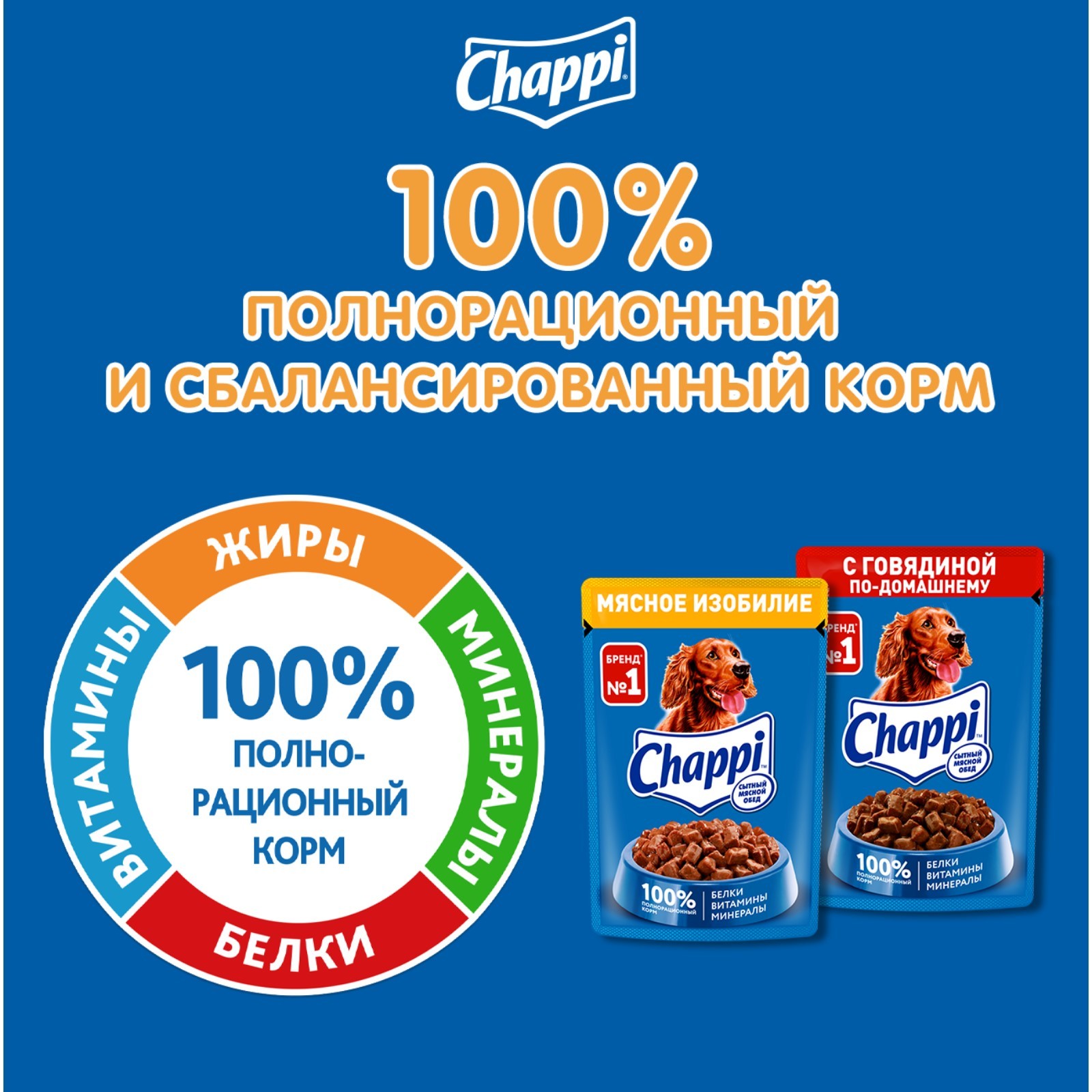 Влажный корм Chappi "Мясное изобилие" для собак, 85 г