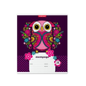 Тетрадь 18 листов, линия ErichKrause Flower Owl