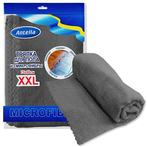 тряпка из микрофибры для пола 75*80см XXL СЕРАЯ Антелла