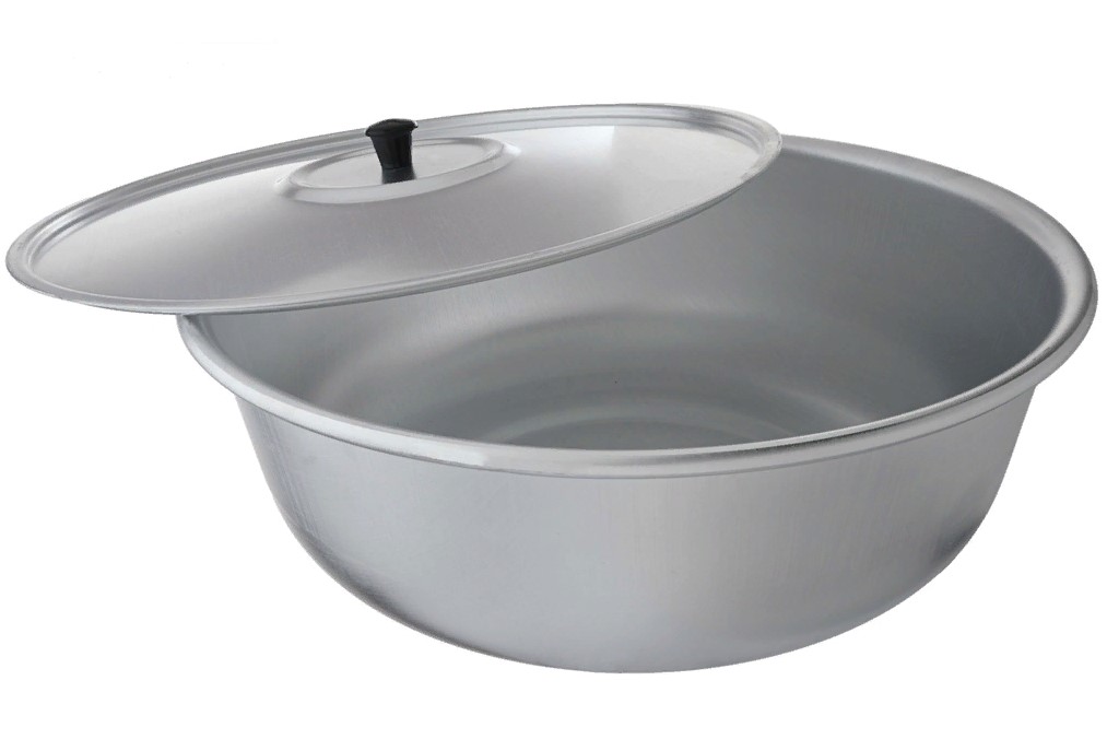 Миска алюм. SCOVO МТ-037, 36 см, 10 л, с крышкой, для варенья, серебряный