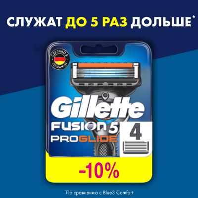 Сменные кассеты для бритья GILLETTE FUSION ProGlide 4 шт