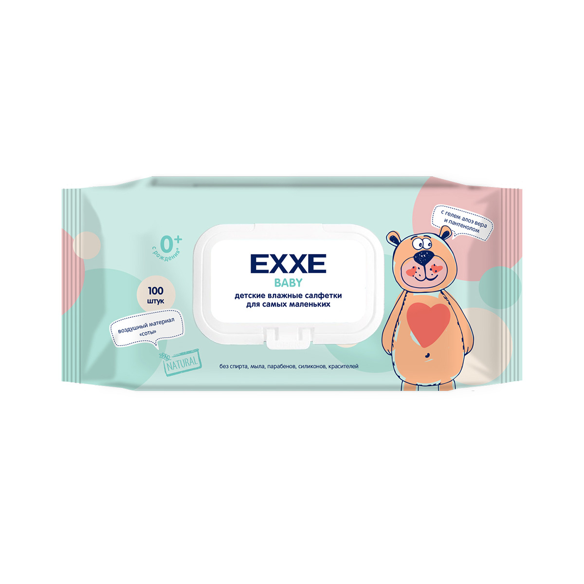 Влажные салфетки EXXE Baby 0+, детские, 100 шт