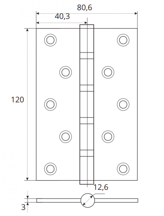 Петля Apecs 120*80-B4-Steel-AC