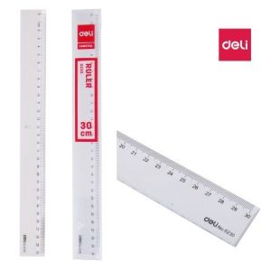 Линейка пластиковая 30 см, прозрачная DELI E6230