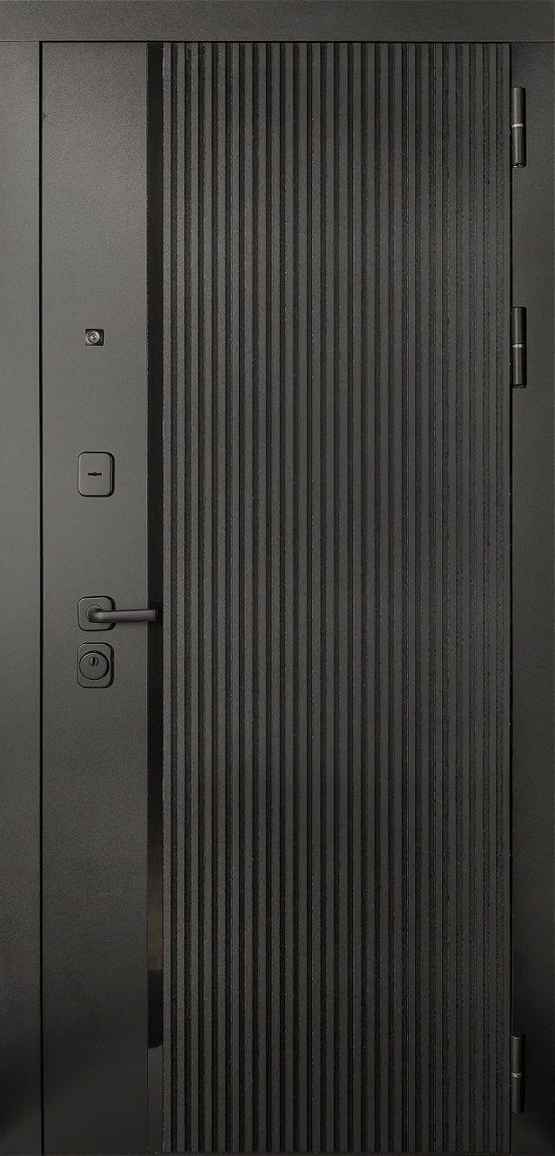 Дверь мет. Кварц черная шагрень/белый матовый (YoDoors-10) 860х2050 правая