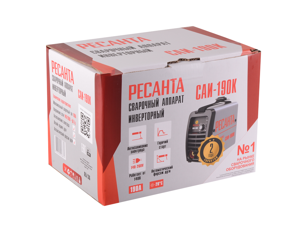 Сварочный аппарат инверторный САИ190К (компакт) Ресанта 65/36
