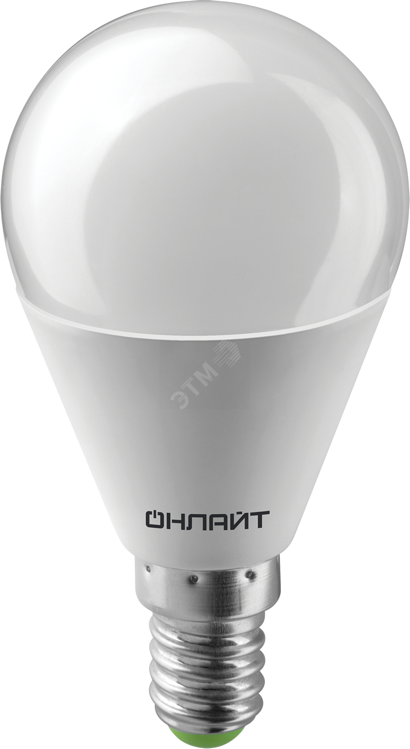 Лампа светодиодная LED 10вт Е14 холодный белый шар Онлайт