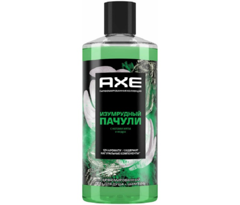 AXE Гель для душа и шампунь Изумрудный Пачули 400 мл 