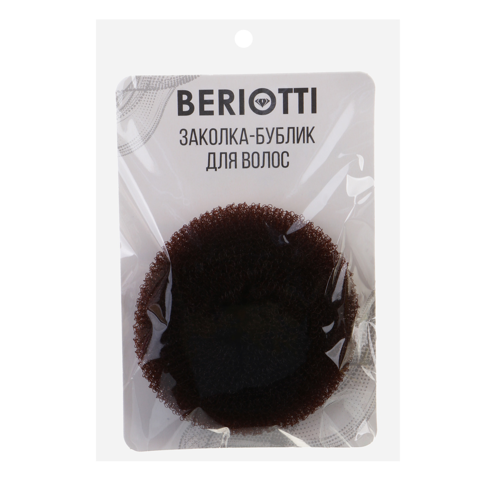 BERIOTTI Заколка-бублик для волос, мягкий поролон с липучками, 8см, 3 цвета