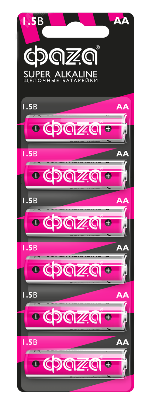 Батарейка алкалиновая AA/LR6 1.5В Super Alkaline BL-6 (уп.6шт) ФАZА
