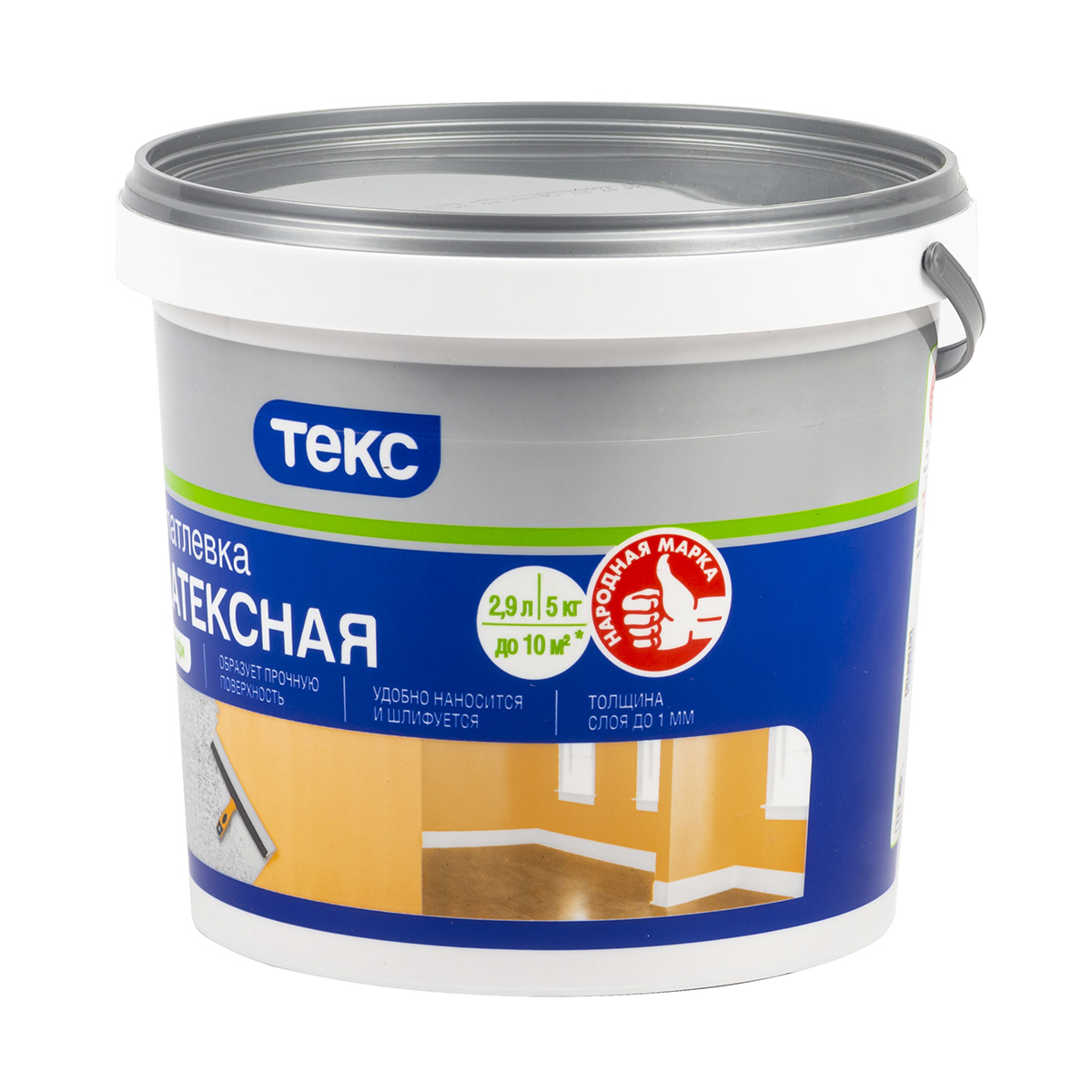 Шпатлевка латексная Текс Профи, белая, 5 кг