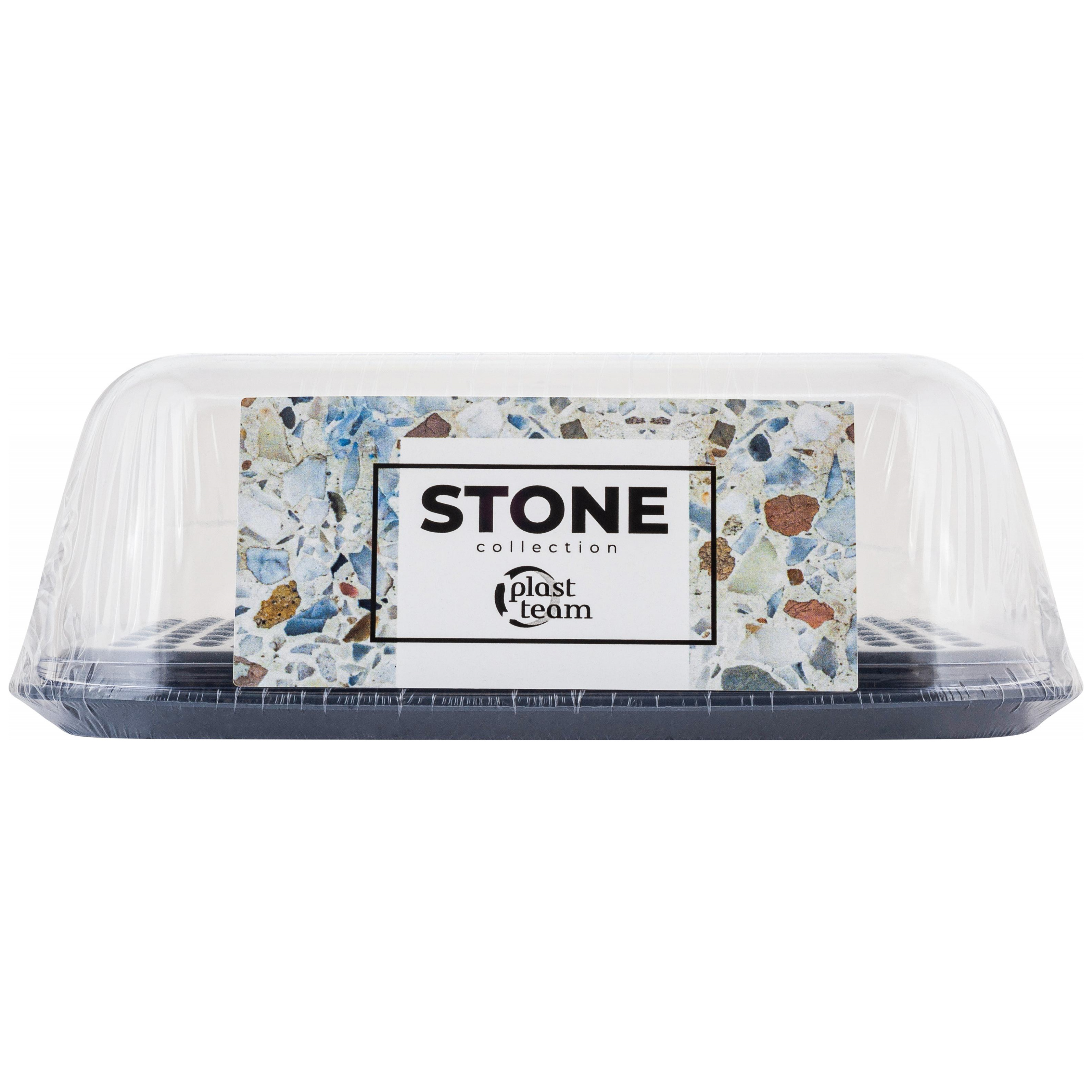 Масленка Plast Team Stone, двухсторонняя, 145х110х54 мм, темный камень