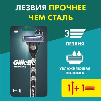 Бритва GILLETTE MACH3 с 1 сменной кассетой