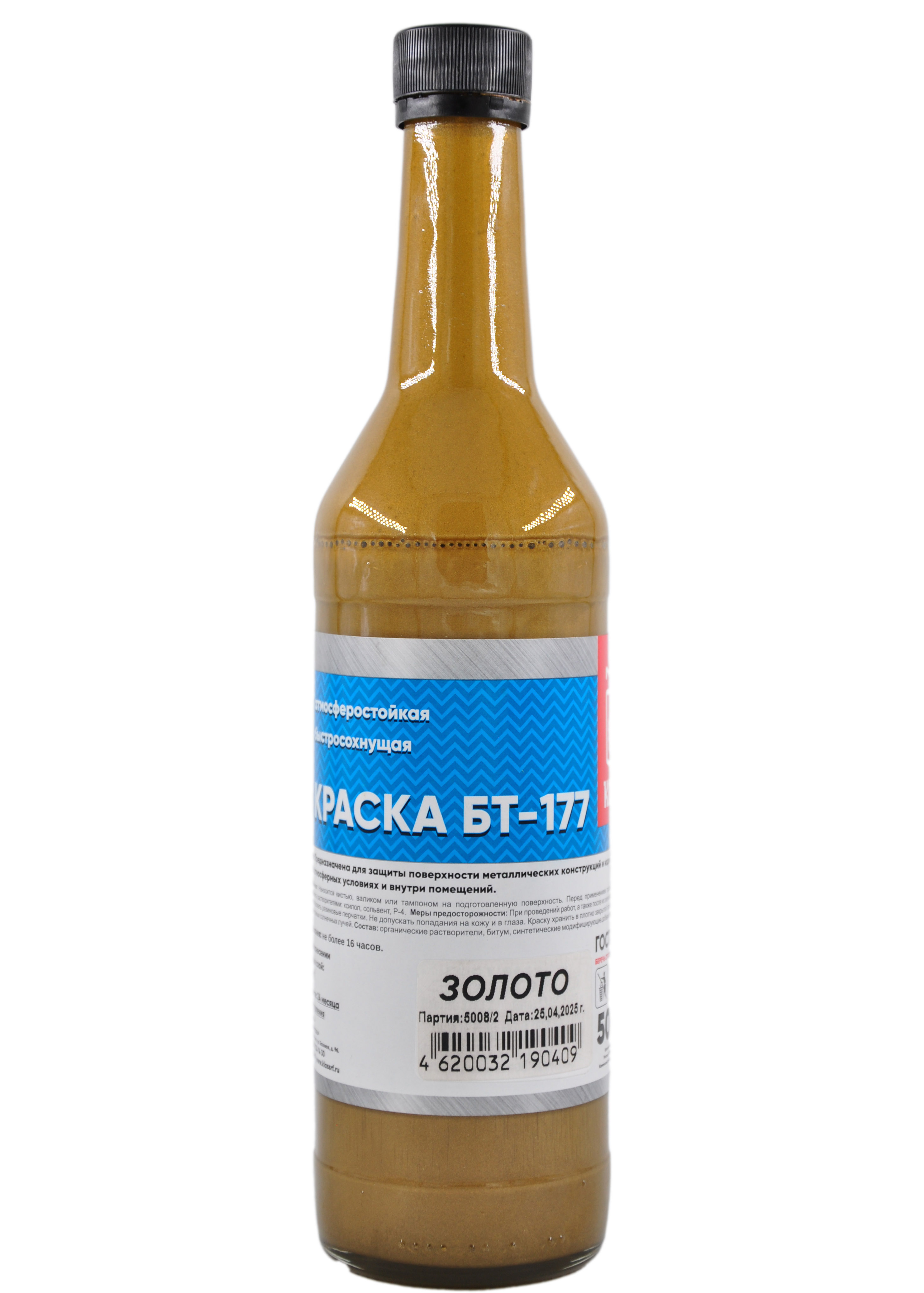 Краски БТ-177, 0,5 л, золото, Krafor