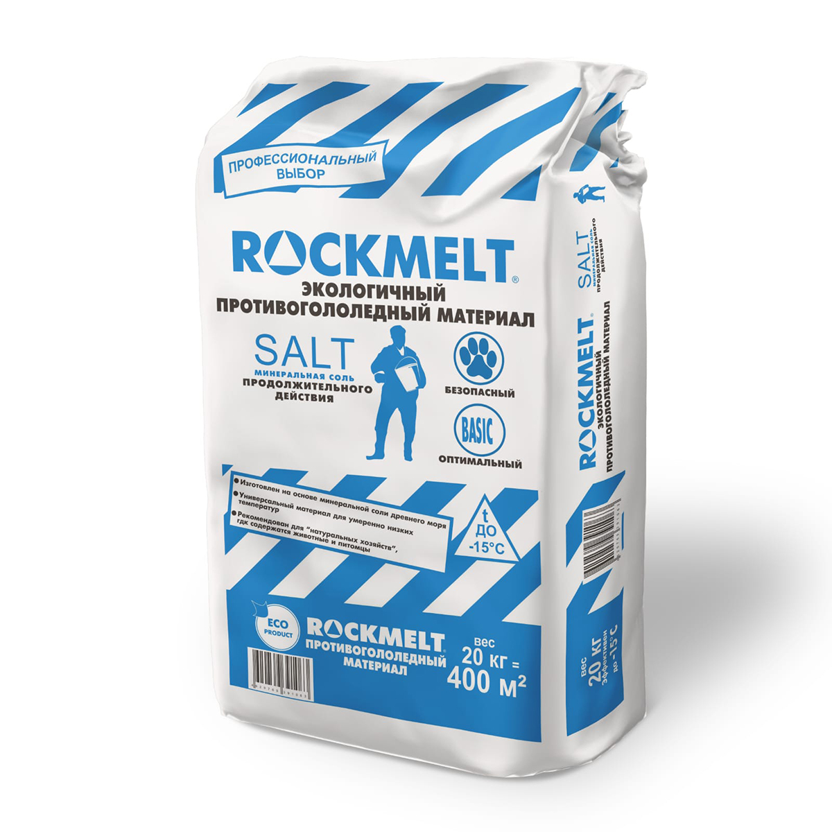 Противогололедный реагент Rockmelt Пескосоль, 20 кг