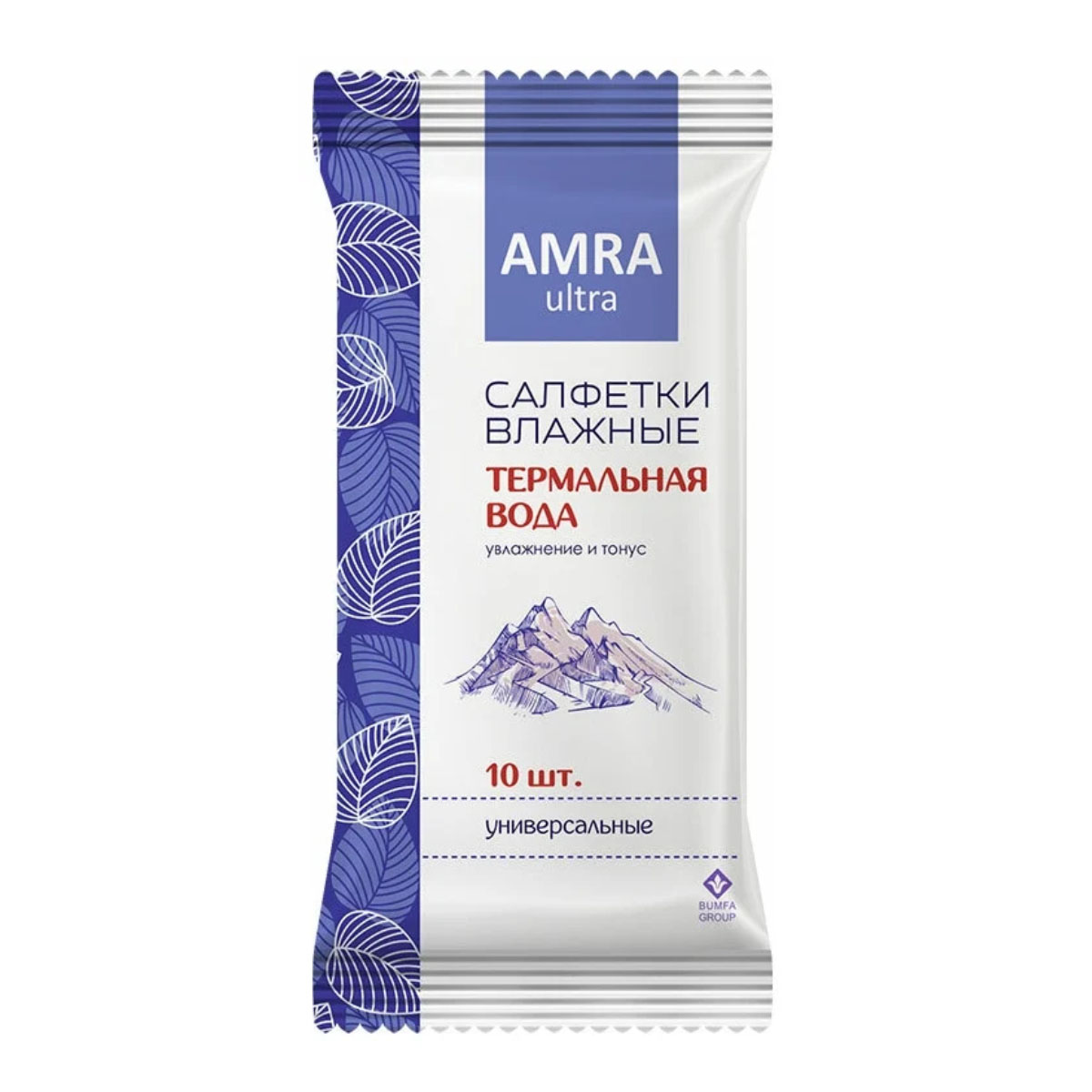 Влажные салфетки Amra , универсальные с термальной водой 10шт