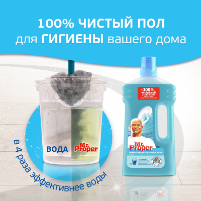 MR PROPER Моющая жидкость для полов и стен Океан 1л
