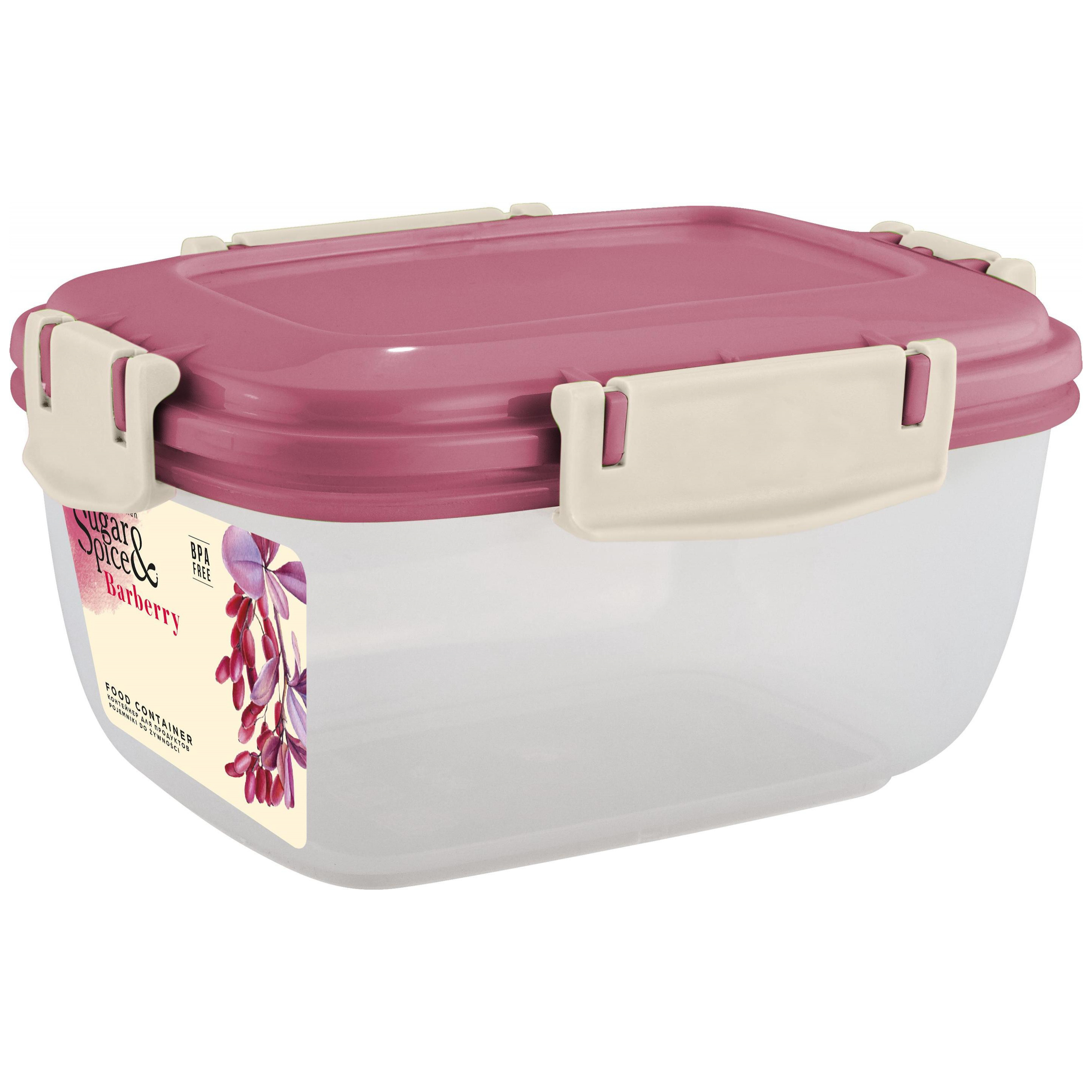 Контейнер для продуктов Sugar&Spice Barberry, герметичный, 0.45 л, прямоугольный, брусника