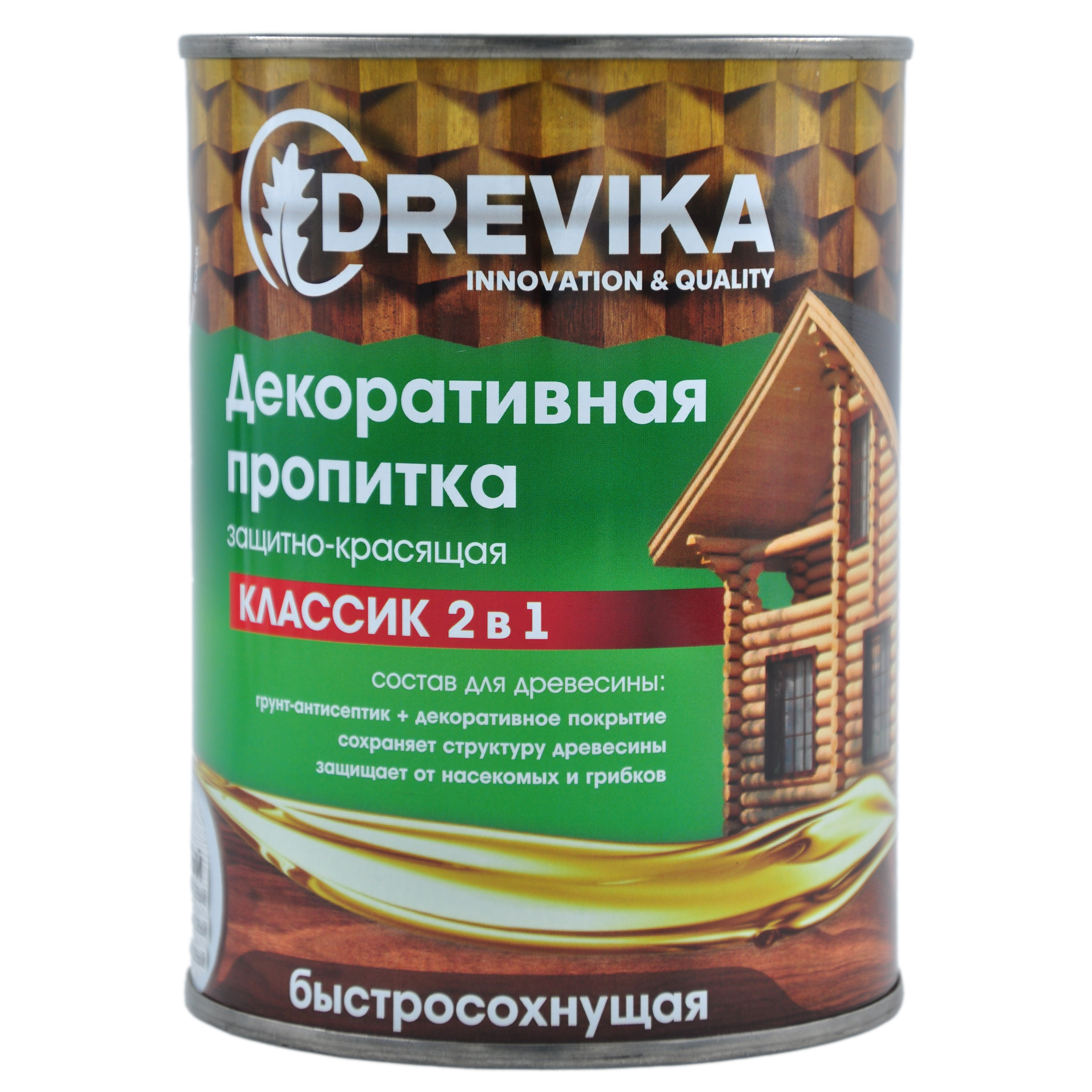 Декоративная пропитка DREVIKA 2в1 Классик каштан 0,75 л