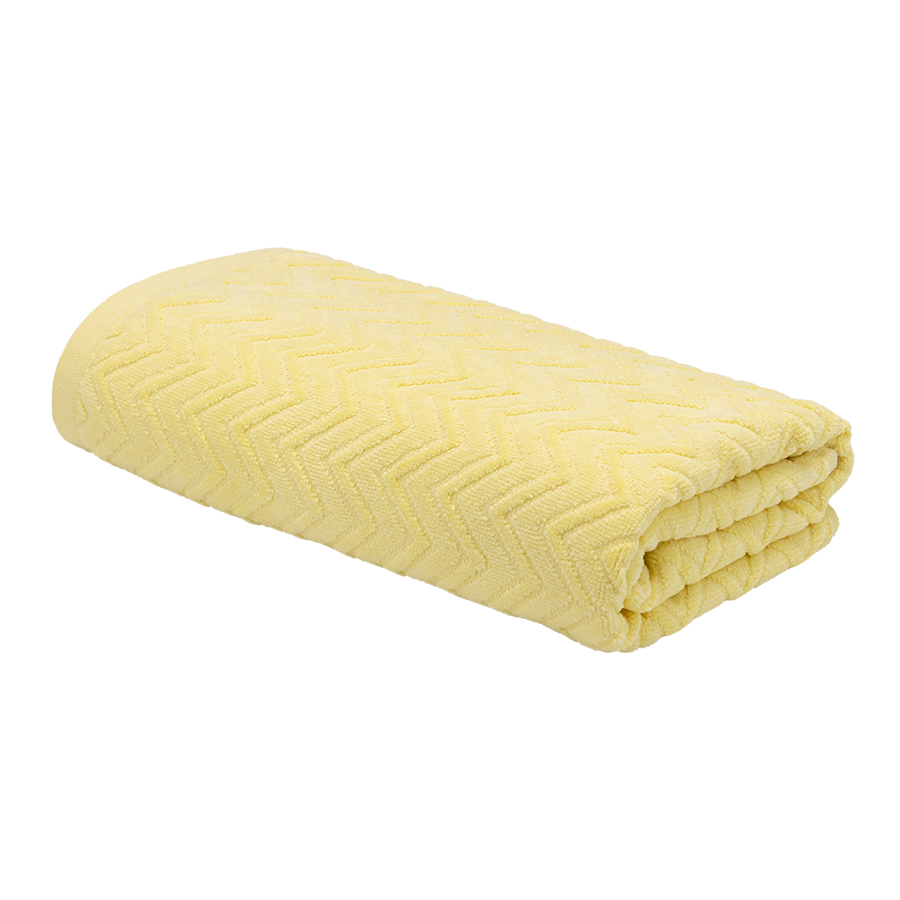 Махровое полотенце УЗБ Зигзаг м7706_04 L 70*130 см, кремовое