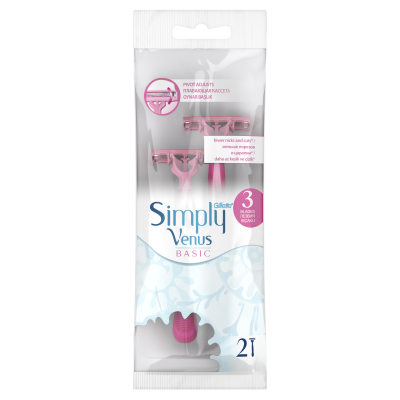 SIMPLY VENUS 2 Бритвы одноразовые для женщин 2 шт