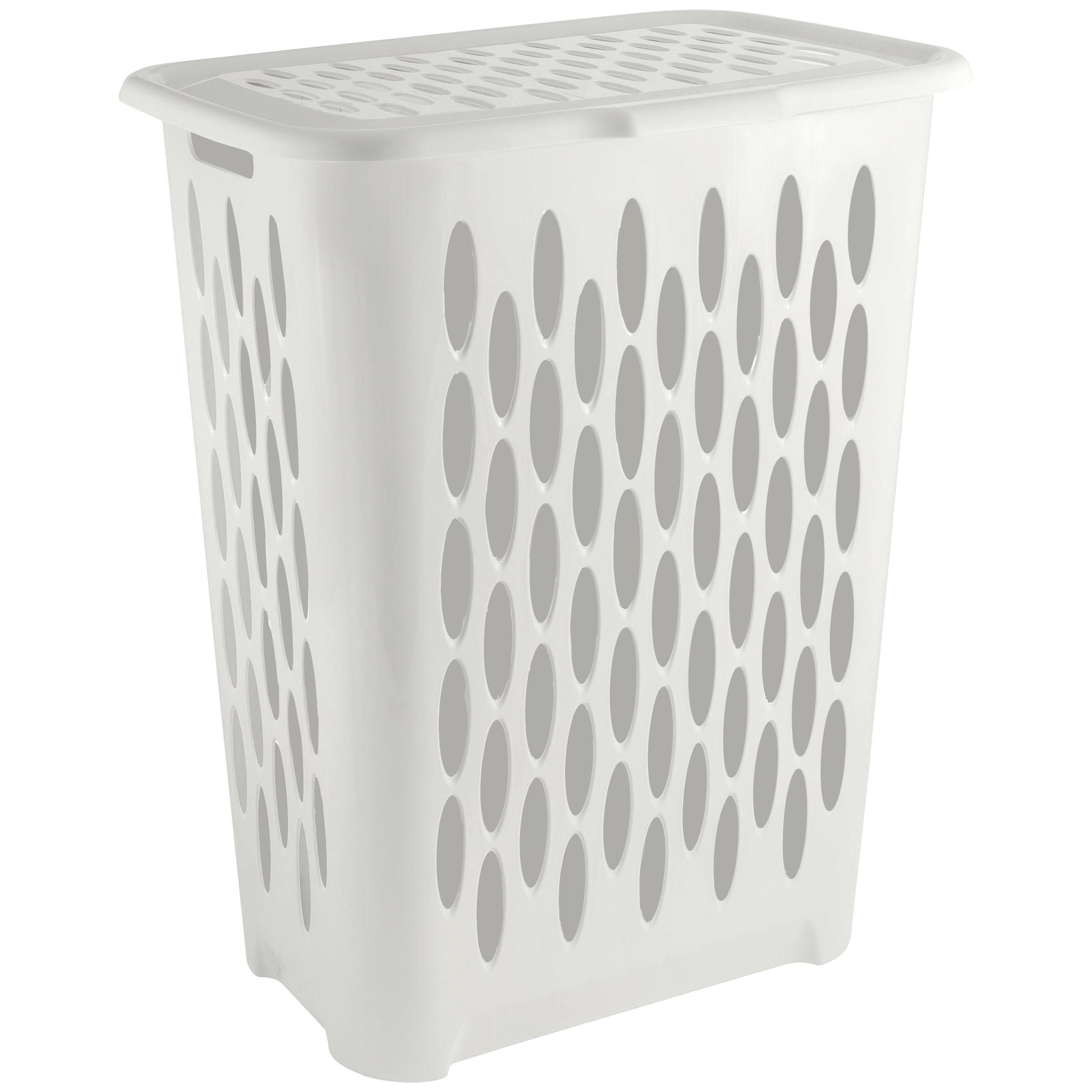 Корзина для белья Keeplex Light, с откидной крышкой, 37 л, 42.2х29х51.5 см, белое облако