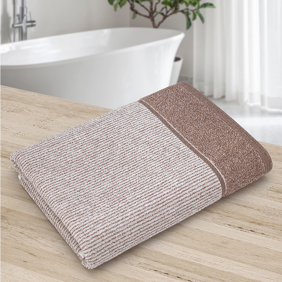 Махровое полотенце УЗБ Line м7802_07 M 50* 80 см, коричневое