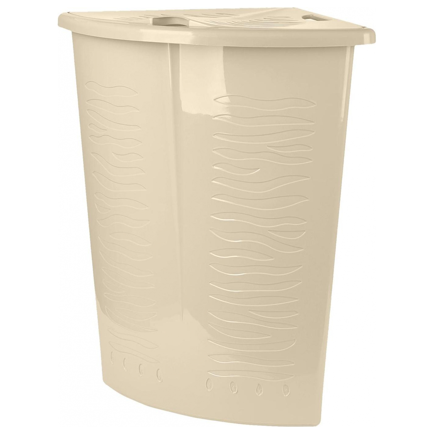Корзина для белья Keeplex Regular, с откидной крышкой, 40 л, угловая, 50х37х54 см, бежевый топаз